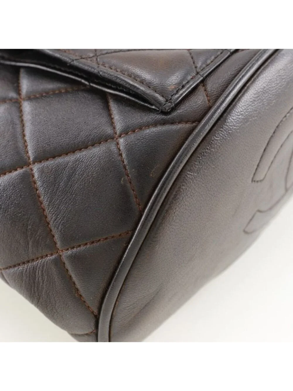 Chanel Quilted Vintage Lambskin Brown Backpack Daypack